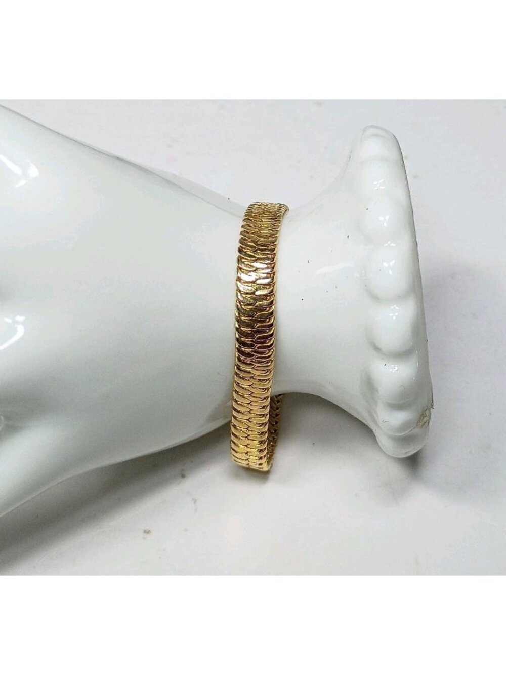 Vintage Napier Herringbone Chain Bracelet Gold Tone Herringbone 6.25" Marked
